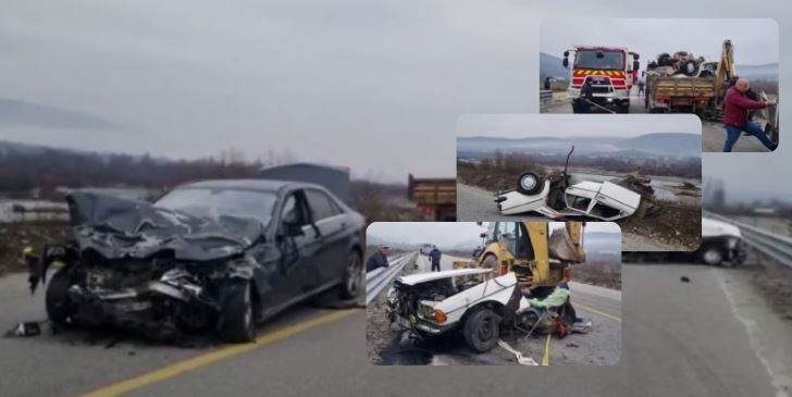 AKSIDENTI FATAL ME TRE VIKTIMA NË RRUGËN E ARBRIT/ Pamjet dramatike nga vendngjarja. Çfarë ka mbetur nga 2 mjetet