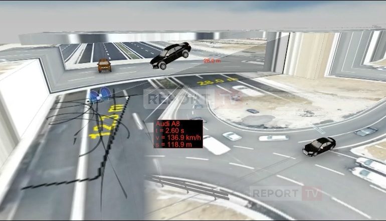 PUBLIKOHEN TË TJERA PAMJE NGA SKEMA 3D E AKSIDENTIT/ Inxhinieri: ‘Audi’ ishte me 194 km/h, veproi me sistem frenimi…