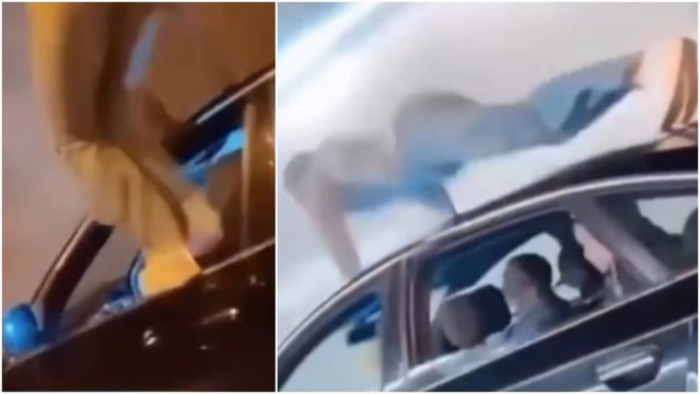 ÇMENDET I RIU SHQIPTAR/ Lë timonin dhe bën pompa mbi makinën në ecje (VIDEO)