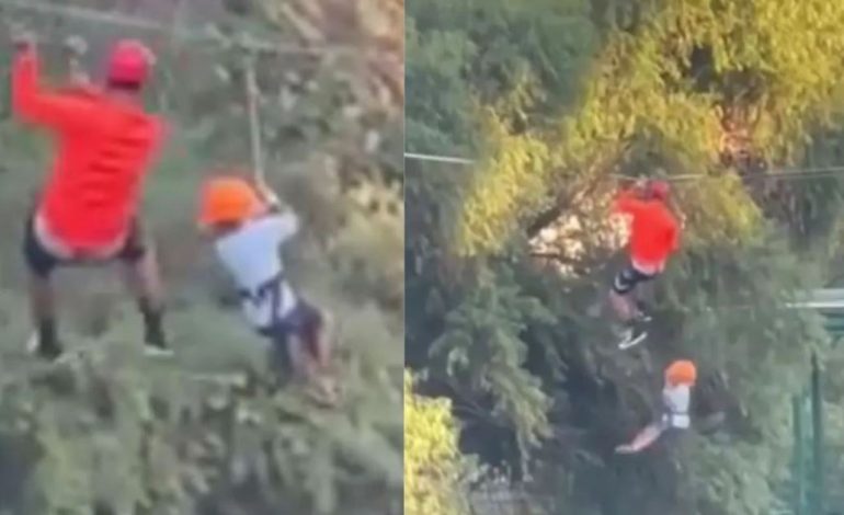 MOMENT I FRIKSHËM/ Shihni si bie 6-vjeçari nga 13 metra lartësi në një park argëtimi
