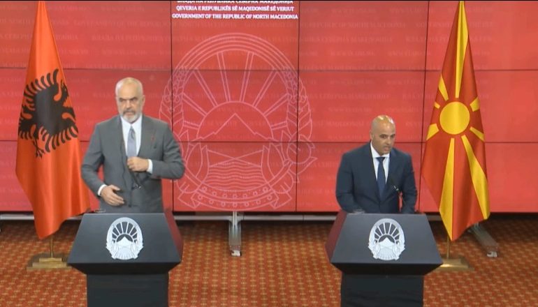 TURI BALLKANIK/ Kovaçevski konferencë me Ramën: Procesi i Berlinit i rëndësishëm për rajonin, Shqipëria si kryesuese e ka mbështetjen tonë