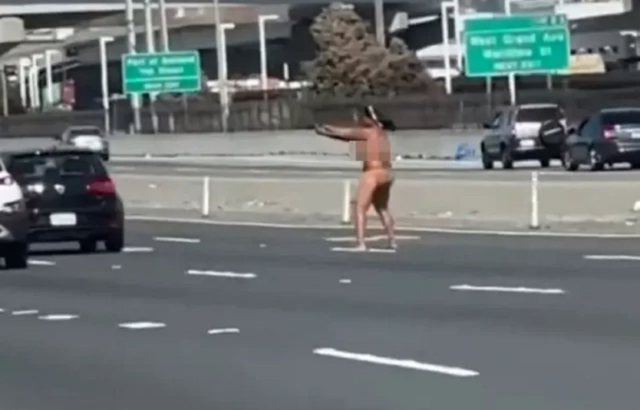 PAMJET/ Çmendet gruaja! E zhveshur nudo, qëllon me armë në autostradë makinat