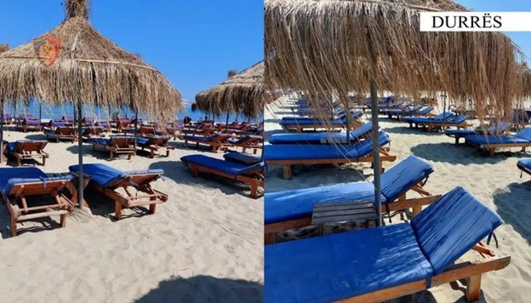 LIROHEN HAPËSIRAT E PLAZHEVE/ Sekuestrohen 106 shezlongë dhe 123 çadra në Sarandë e Durrës! Nën hetim…