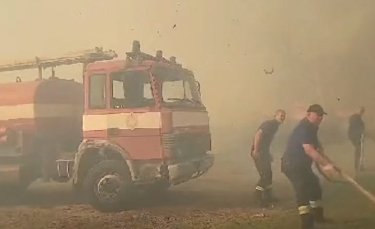 ZJARRI NË HYRJE TË VLORËS/ Zjarrfikësit prej disa orësh ‘në luftë’ me flakët, digjen disa mjete të rënda, rrezikohen edhe bizneset