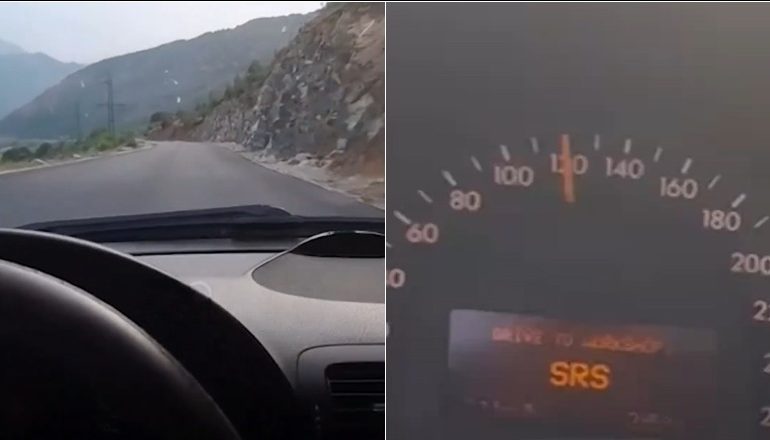 E FRIKSHME/ I riu me 120 km/orë në rrugën e Arbërit, i ndodh aksident LIVE në Facebook