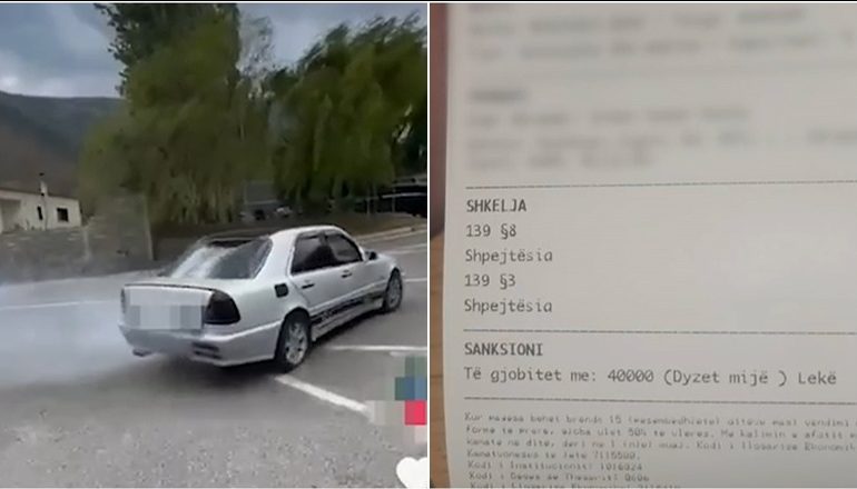 PAMJET/ Drift në mes të qytetit të Bulqizës dhe poston videon në rrjetet sociale, arrestohet dhe gjobitet shoferi