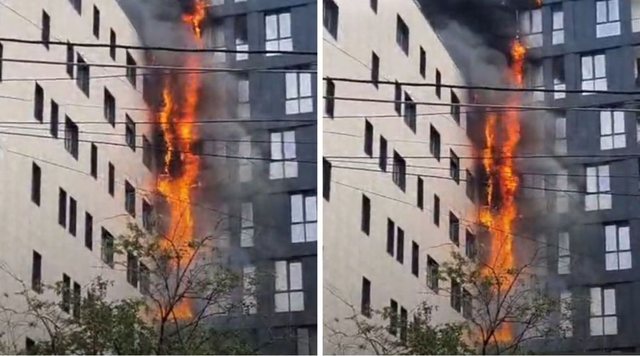 “LUFTË” ME FLAKËT/ Riaktivizohet zjarri që përfshiu pallatin 10 katësh në Tiranë, shkak dyshohet një shkëndijë elektrike
