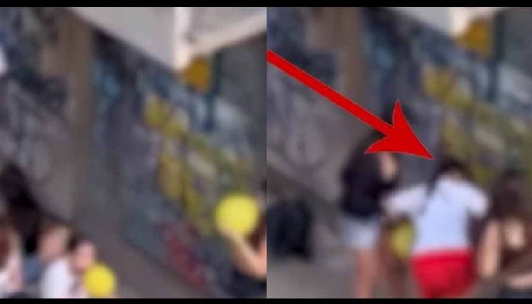 PAMJET VIRALE/ Adoleshentet konsumojnë tullumbacet me oksid azoti në Tiranë, momenti kur njëra prej tyre bie në tokë