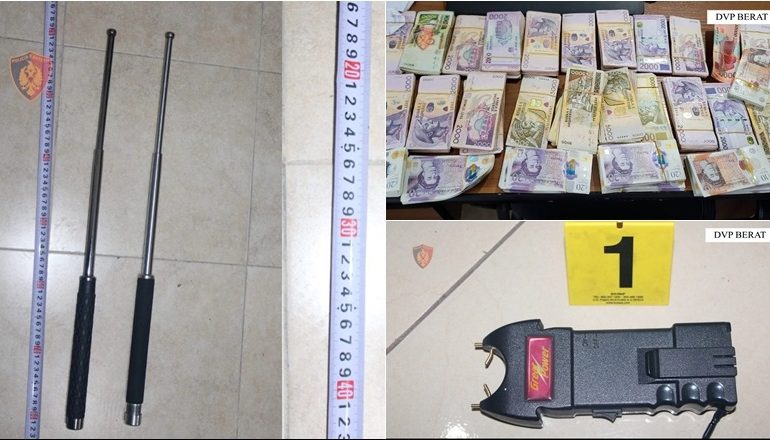 “TEMPULLI” NË KUÇOVË/ 2 të arrestuar për drogë, kapen me paund e lekë, elektroshok dhe 2 shkopinj metalik