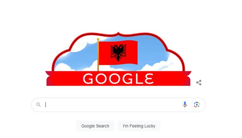 FOTOLAJM/ 111 vjetori i pavarësisë, Google bën surprizën e veçantë, ‘vishet kuqezi’
