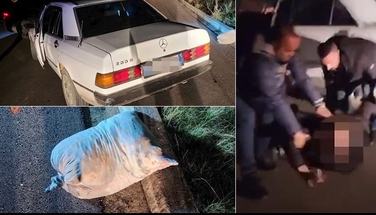 NË MAKINË ME NJË THES KANABIS/ 33 vjeçari kapet mat nga policia në Sarandë. Momenti i arrestimit