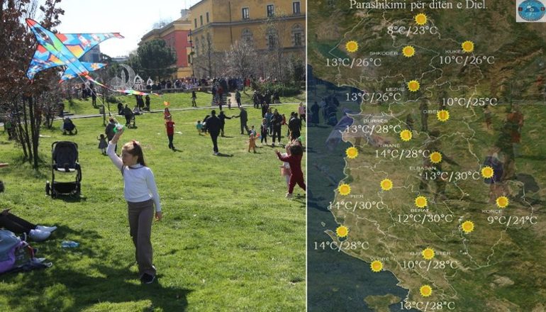 PARASHIKIMI I MOTIT/ E diela e Pashkëve me temperatura deri në 30 gradë celcius në mesditë dhe pluhur afrikan! Harta e qyteteve