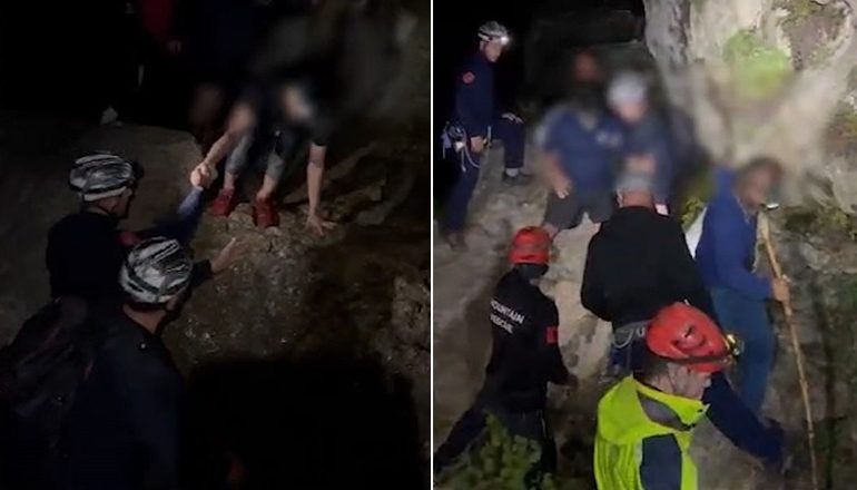 U SHPËTUAN PAS 5 ORËVE KËRKIME/ Shkuan të vizitonin ‘Shpellën e Pëllumbasit’ mbesin të bllokuar 5 turistë britanikë