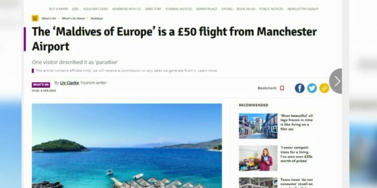 “MALDIVET E EUROPËS”/ Mediat britanike: Rekomandohet Ksamili për plazhin dhe ujin e kristaltë