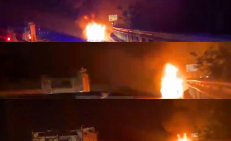 VIDEOLAJM/ Automjeti përfshihet nga flakët në autostradën Thumanë – Milot
