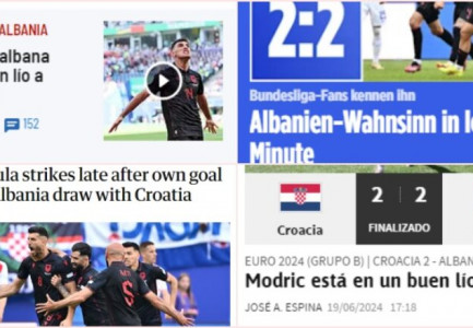 "KROACIA ME SHPATULLA PAS MURIT"/ Nga “Gazetta dello Sport” te “Marca” e “The Guardian” çfarë shkruajnë mediat botërore për barazimin e Shqipërisë