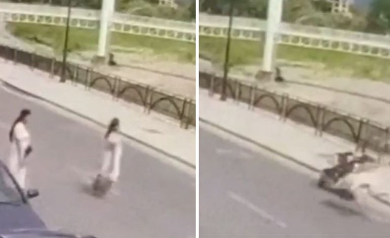 VIDEOLAJM/ Aksidenti i rëndë në Berat, si u përplas turistja nga motori me shpejtësi skëterrë