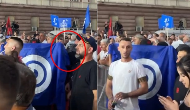 PROTESTA/ Militantët e Berishës të maskuar, fshihen pas flamurit të PD
