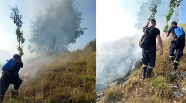 ZJARR NË GJIROKASTËR/ Zjarrfikësit dhe ushtria në aksion për shuarjen e flakëve, si paraqitet situata në terren