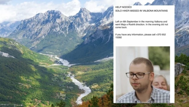 PREJ DY DITËSH I ZHDUKUR NË ALPET E SHQIPËRISË/ Nisin kërkimet për turistin lituanez, qëndroi në një bujtinë dhe…