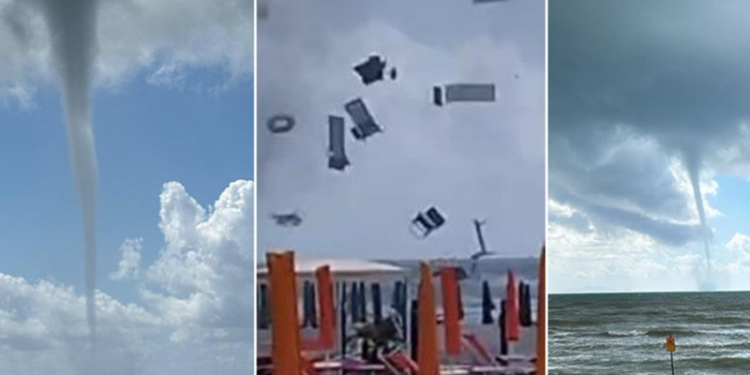 “ÇMENDET” MOTI/ Tornado fluturon çadrat dhe shezlonet në plazh