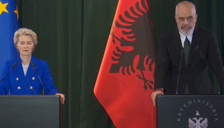 VON DER LEYEN NË TIRANË/ Rama: Iku koha kur thonit ‘Duam çeljen e negociatave me Shqipërinë’! Tani…