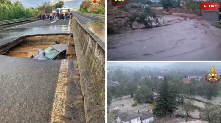 MOTI I KEQ NË ITALI/ Makina gëlltitet papritur nga një gropë në rrugë