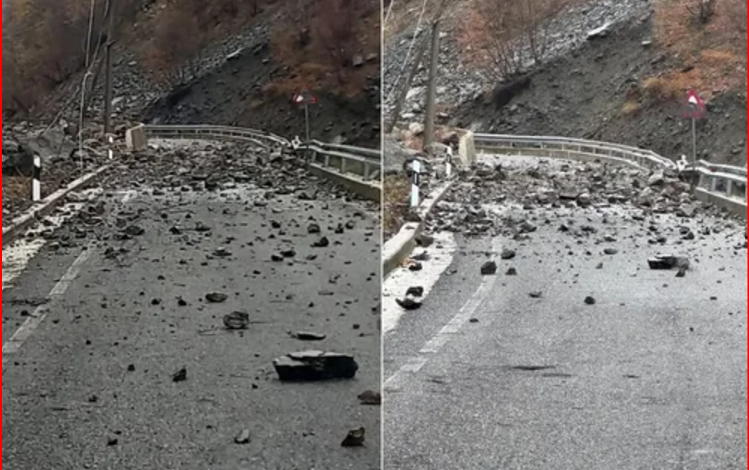 MOTI I KEQ/ Rrëshqitje masive dheu e gurësh, bllokohet aksi rrugor Kukës-Shishtavec