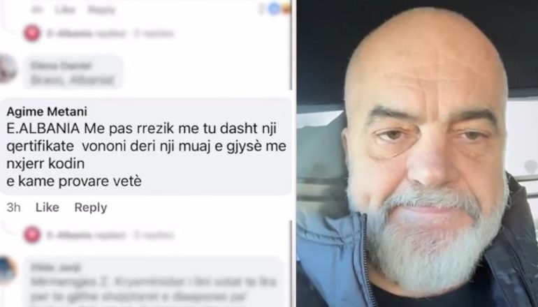 “NJË MUAJ E GJYSMË PËR TË MARRË NJË CERTIFIKATË NË E-ALBANIA”/ Rama “heton” rastin e komentueses: Keni marrë katër herë…