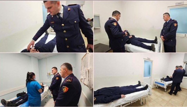 “PO MBLEDHIM PROVAT”/ 3 efektivët e lënduar në protestë, vizitohen në spital nga kryepolici i Tiranës