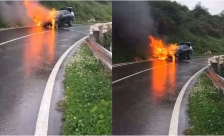 E FRIKSHME/ Shpërthen në flakë makina në Sarandë, shoferi dhe familjarët e tij…