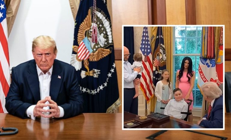 VIDEOLAJM/ Presidenti Trump takon familjen shqiptare në Shtëpinë e Bardhë