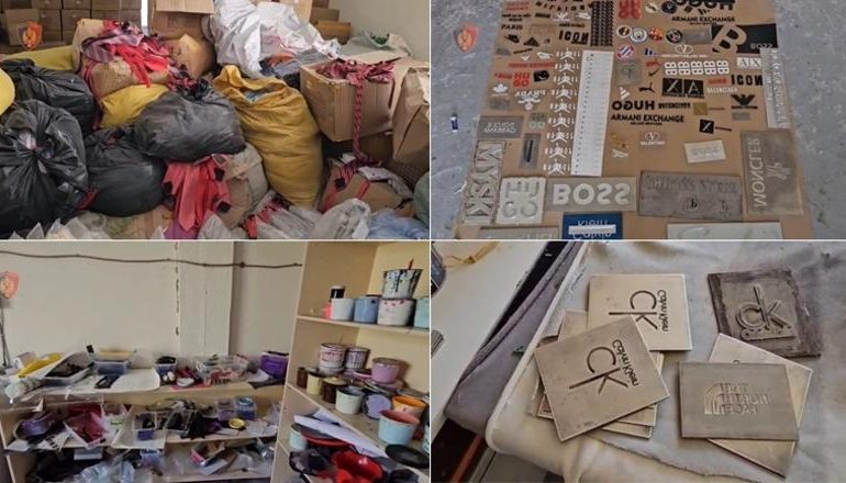 PAMJET/ Veshje luksi fake, zbulohen dy fabrikat me mallra kontrabandë! 4 në pranga, ‘truri’ turk në arrati