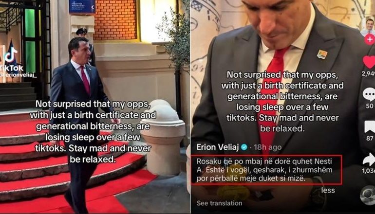 MESAZHI I KODUAR I VELIJAT/ Poston video në ‘TikTok’ me një rosak: Quhet Nesti A, i vogël, qesharak, por përballë meje duket si mizë