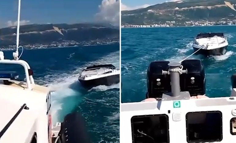 PËSOI DEFEKT ME GOMONE NË MES TË DETIT/ Policia e Vlorës ndërhyn në kohë dhe shpëton drejtuesin e mjetit lundrues