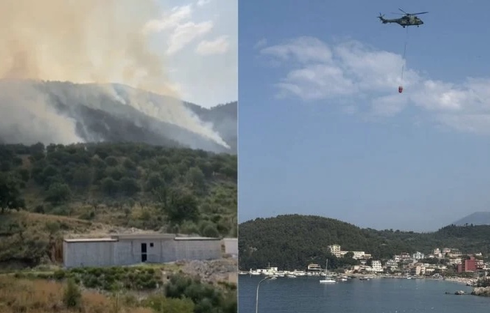 KODRAT E HIMARËS PREJ 15 ORËSH NË FLAKË/ Era përhap zjarrin, nis ndërhyrja nga ajri
