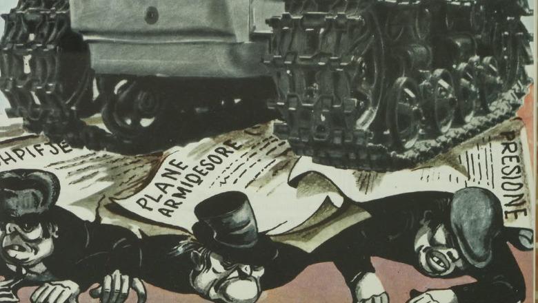 "ARMIKU I JASHTËM"/ Ekspozita me karikatura të 'Hosteni'-t! Bashkim Shehu: Mendësia e komunizmit ekziston edhe sot