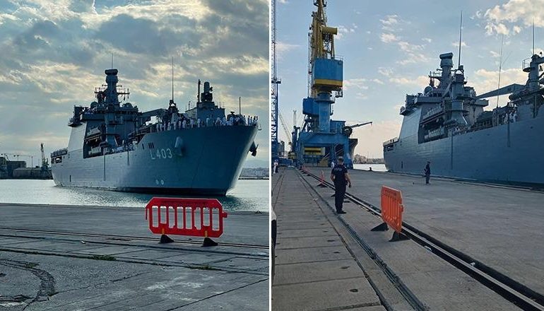 VIDEOLAJM/ Ankorohet në Portin e Durrësit anija luftarake turke e klasit ‘Bajraktar’, pjesë e misioneve të NATO-s