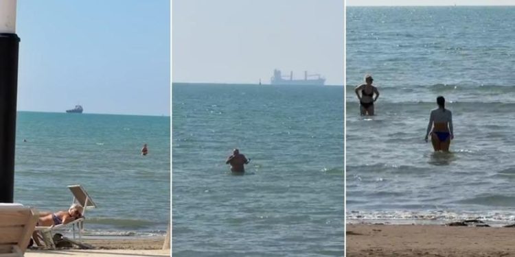 PAMJET/ Bëjnë plazh në tetor, turistët e huaj shijojnë detin në Durrës