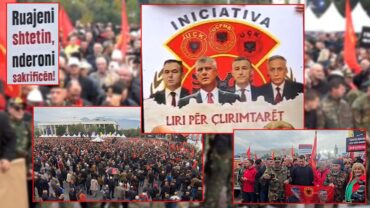“LIRI PËR KRERËT E UÇK”/ Përmbyllet tubimi në Sheshin Skënderbej, mijëra shqiptarë protestuan në mbrojtje të luftës për çlirimin e Kosovës