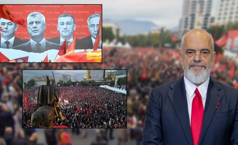 “LIRIA KA EMËR”/ Rama ndan pamje pas protestës për UÇK-në në sheshin “Skënderbej”