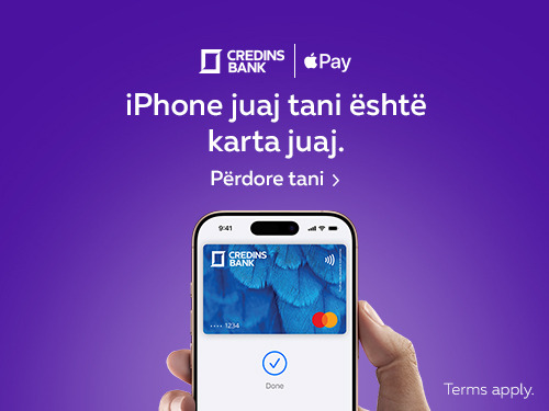 Credins Bank sjell sot Apple Pay për mbajtësit e kartave Mastercard në Shqipëri