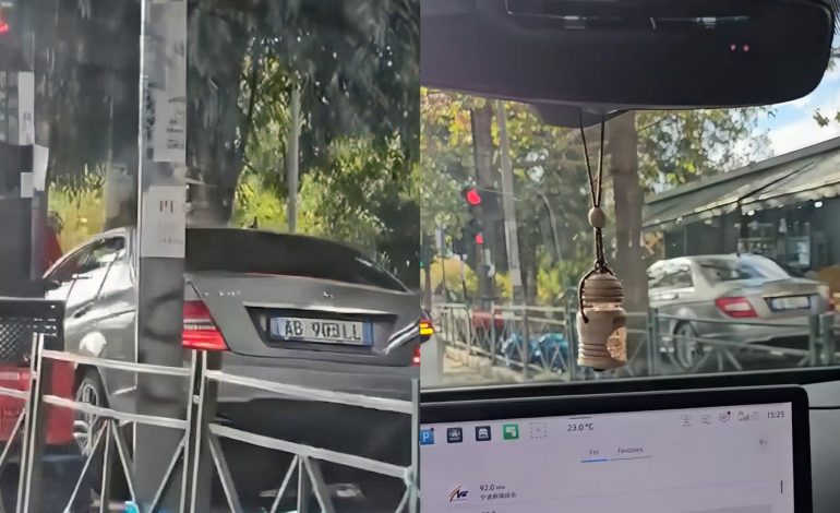 NDODH EDHE KJO NË TIRANË/ Shoferi shmang trafikun duke kaluar në trotuar, futet me të kuqe