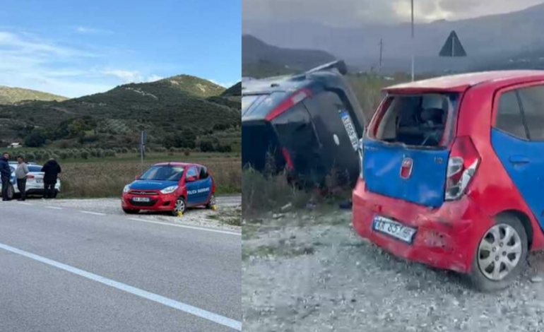 AKSIDENT I FRIKSHËM NË VLORË/ Përplaset makina e Policisë Bashkiake, dy efektivët… (FOTO)