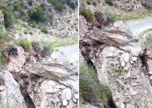 MOTI I KEQ/ Rrëshket rruga e Bovillës, shirat e dendur shkaktojnë dëmtime serioze në infrastrukturë