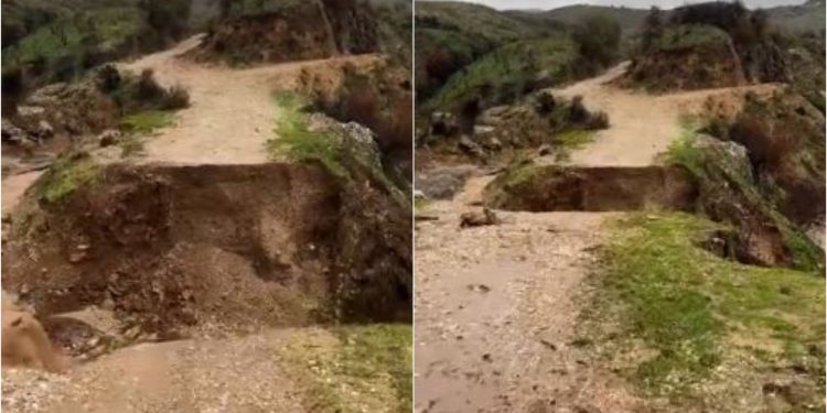 PASOJË E MOTIT TË KEQ NË DELVINË/ Shembet ura që lidhte tre fshatra, izolohen tërësisht banorët