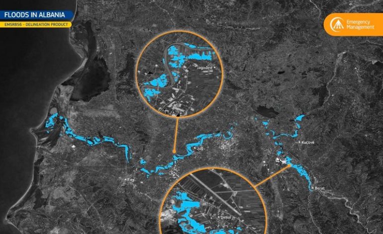HARTA/ Sateliti i BE nxjerr pamjet, ja zonat që u përmbytën MASIVISHT në Shqipëri