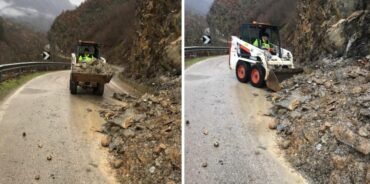MOTI I KEQ/ Kukësi përfshihet nga reshjet e shiut dhe dëborës, rënie inertesh dhe gurësh në aksin Dushaj-Lekbibaj