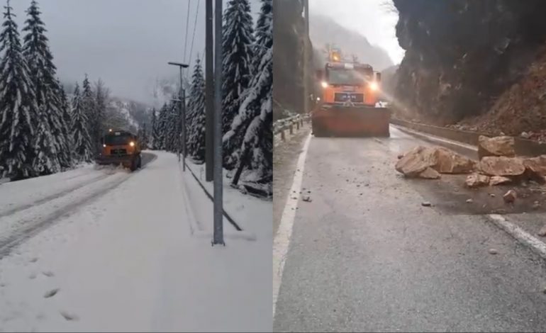 MOTI I KEQ SHKAKTON DËME NË KUKËS/ Rënie gurësh në aksin Bajram Curr-Valbonë