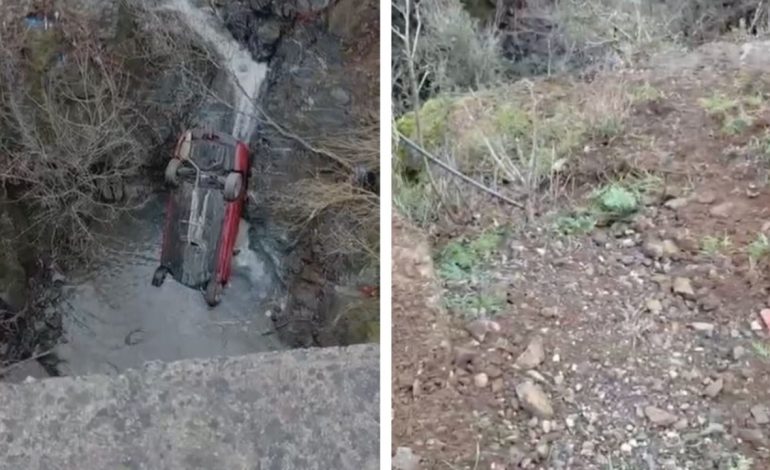 AKSIDENT I FRIKSHËM NË BURREL/ Makina bie nga ura mes shkëmbinjve…